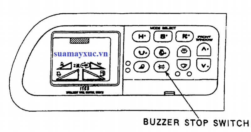 Nút bấm trên cabin máy xúc kobelco sk200-2